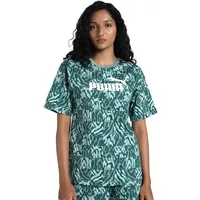Puma Unisex ESS Graphic Relaxed AOP Tee T-Shirts, Green