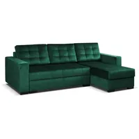 MEBLE-LUX - Universal Ecksofa mit Schlaffunktion und 2 Bettkasten LARO I 242cm Breit Sofa L Form I Eckcouch mit Schlaffunktion I Universal Ecke (Rechts oder Links) I Sofa Grün