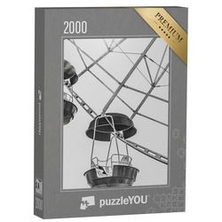 puzzleYOU Puzzle Detailansicht eines Riesenrades, schwarz-weiß, 2000 Puzzleteile, puzzleYOU-Kollektionen Fotokunst