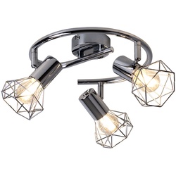 Decken Lampe dimmbar Spot Rondell Käfig Leuchte Fernbedienung im Set inkl. RGB LED Leuchtmittel