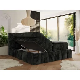 MKS Meble MKS Boxspringbett Dunkelgrau, Textil, 2-Sitzer, H4, Rechteckig, 180x200 cm, Oeko-Tex®, Schlafzimmer, Betten, Boxspringbetten