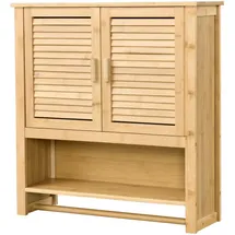 [en.casa] Badezimmerschrank Tyresö Hängeschrank Bambus 66 x 62 x 20 cm