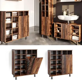 Vicco Fynn Badschrank 78,4 x 91,6 x 34 cm Braun/Weiß