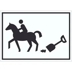 Bitte abäppeln Symbol Aufkleber Pferde Reitplatz A2 (420x594mm)