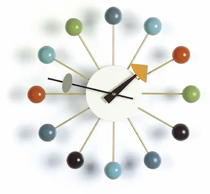 Vitra Wanduhr Ball Clock mehrfarbig, Designer George Nelson