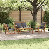 vidaXL Garten-Lounge-Set 4-tlg. braun