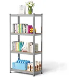 JEOBEST Schwerlastregal Kellerregal, Lagerregal 160x80x40cm, Metall, Keller/Garage /Lager, 1/2-tlg., 4 MDF-Platten Kellerregal, Steckregal (Silber) silberfarben