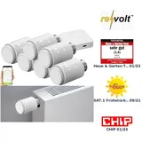 Revolt 6er-Set programmierbare Heizkörper-Thermostate mit WLAN-Gateway & App 6 St. Weiß