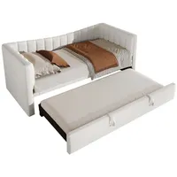 Odikalo Daybett Polsterbett Sofabett Schlafsofa 90(180)x200 Ausziehbett Samt Weiß/Rosa weiß