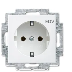 Busch-Jaeger 20 EUC/DV-914 SCHUKO® Steckdosen-Einsatz mit Aufdruck "EDV"
