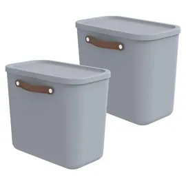 Rotho Maloja Aufbewahrungsbox 39,5 x 26,5 x 34 cm 2-tlg. blau