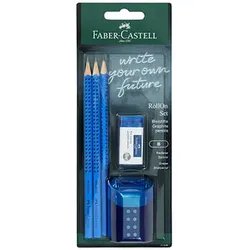 FABER-CASTELL GRIP 2001 Bleistift-Set B blau, 1 Set