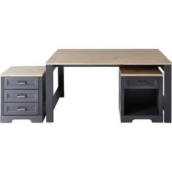 Schreibtisch INNOSTYLE "Jasmin, TOPSELLER", grau (graphit, tischplatte artisan eiche, graphit, artisan eiche), B:160cm H:76cm T:80cm, Tische