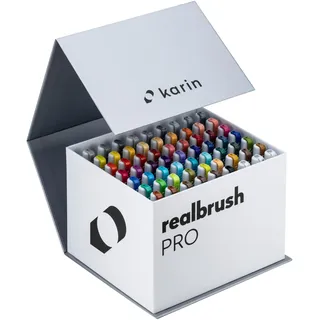 KARIN Realbrush PRO Mega Box - 60 Farben + 3 Blender in einer exklusiven Verpackung für den einfachen Gebrauch.