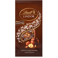 Lindt Schokolade LINDOR Kugeln Haselnuss Milchschokolade| 137 g Beutel | ca. 10 Kugeln Vollmilchschokolade mit zartschmelzender Nuss-Füllung | Pralinen-Geschenk | Schokoladen-Geschenk