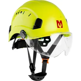 mustbau Sicherheitshelm, EN397 Schutzhelme mit Schweißband und Visier, 53 bis 63cm Verstellbarer Kopfumfang, strapazierfähiges ABS-Material Für Mä