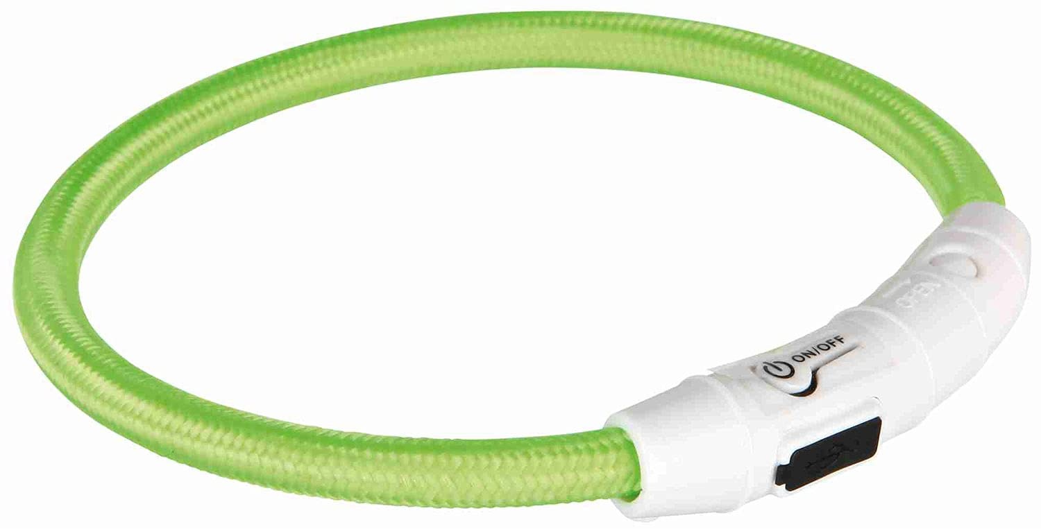 Trixie Flash Leuchtring USB XS - S (35 cm / ø 7 mm) grün