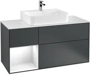 V&B Waschtischunterschrank Finion 120cm, Pl w m, Rg l g w La, md bl. m Lac