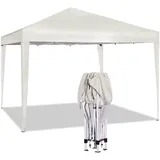 Woltu Pavillon Pop-Up wasserdichter Faltpavillon Sonnenschutz Event Pavillon Gartenpavillon auf Terrasse Camping Festival Pagodenzelt aus Oxford Metallrahmen 3 x 3 m Beige