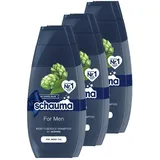 Schauma Schwarzkopf Shampoo For Men mit Hopfen, Kräftigendes Shampoo vom Ansatz an bis in die Spitzen, (2x 400ml), 2er Pack, 3x 2x400 ml