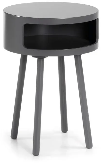 Kave Home Beistelltisch Bruk Lack Grau 40 cm