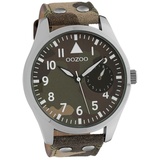 Oozoo Unisex Armbanduhr Timepieces Analog Leder camouflage grün D2UOC10326