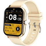 TPFNet Smart Watch / Fitness Tracker IP67 - Silikon Armband - Android & IOS - Gold