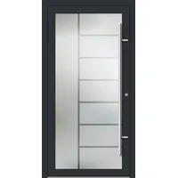 PREMIUM Aluminium-Glas Haustür "VERONIKA" 90 mm Vollglas Anthrazit RAL 7016 beidseitig innen öffnend DIN rechts