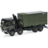 HERPA 747288-002 - Iveco Trakker 8x8 LKW mit Kran 20 ft. Container Bundeswehr 1:87
