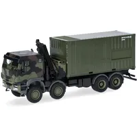 HERPA 747288-002 - Iveco Trakker 8x8 LKW mit Kran 20 ft. Container Bundeswehr 1:87
