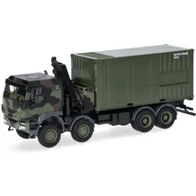 HERPA 747288-002 - Iveco Trakker 8x8 LKW mit Kran 20 ft. Container Bundeswehr 1:87