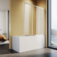 Badewannenaufsatz Faltwand 3-teilige Faltbar Badewannenfaltwand Nano Glas Dusche