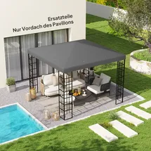 Outsunny Ersatzdach für Pavillon 3 x 3 m Wasserdicht Dunkelgrau