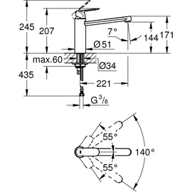 Grohe Eurosmart Cosmopolitan SuperSteel (30193DC0)