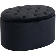 Homcom Sitzbank mit Stauraum Samtartiges Polyester Schwarz 71 x 52 x 42 cm
