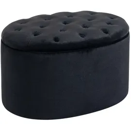 Homcom Sitzbank mit Stauraum Samtartiges Polyester Schwarz 71 x 52 x 42 cm