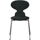 Fritz Hansen - Ant 3101 Stuhl, schwarz / grau (Vanir 0193) / Esche schwarz gefärbt / verchromt