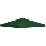 CHICFURN Pavillon-Ersatzdach Dachbespannung für Pavillon 3 × 3/ 3 × 4 m, 300 x 300 cm (Packung, Mit Doppeldach-Design, Wasserabweisendes Material), Geeignet für Pavillons im Garten und Außenbereich, Grün grün 300 cm x 20 cm x 300 cm