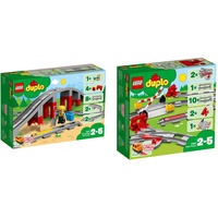Lego Duplo 2er Set: 10872 Eisenbahnbrücke und Schienen + 10882 Eisenbahn Schienen