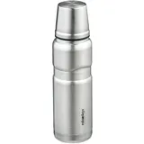 Relaxdays Trinkflasche mit Becher, 500 ml Schwarz,Silber