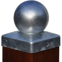 Profishop-Bremen Pfostenkappe Pfahlkappe Zierkappe Zaunkappe feuerverzinkt mit Kugel, inkl. Befestigungsschrauben (für Pfosten 9x9 cm) ->SCHNELLER Versand AUS Deutschland <-