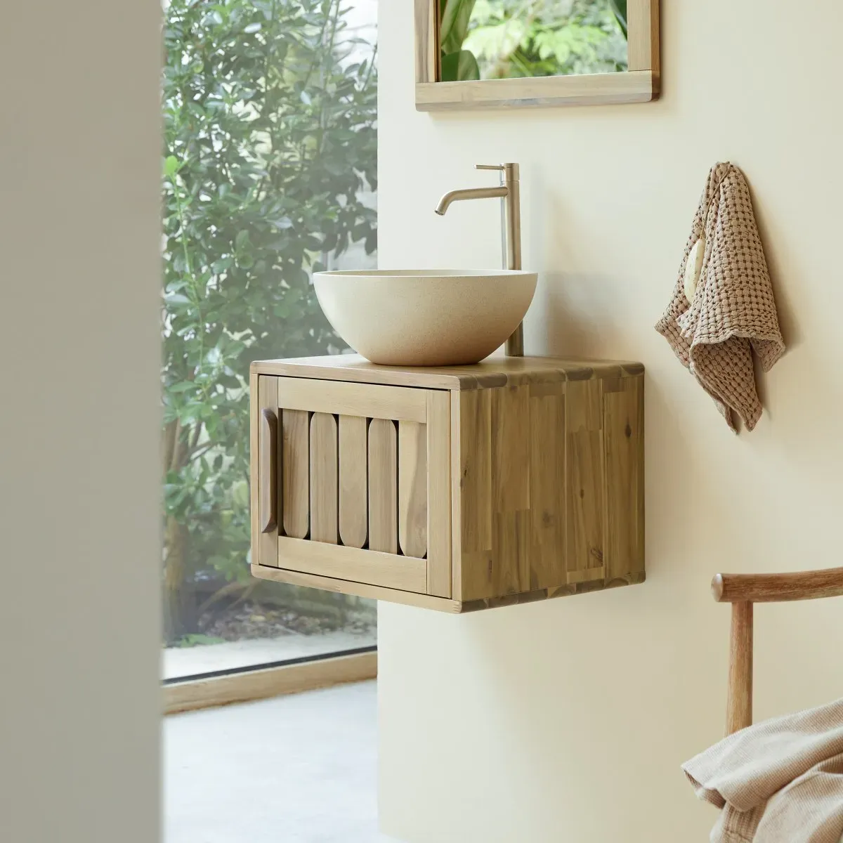 Badezimmermöbel aus Akazienholz 50 Lila
