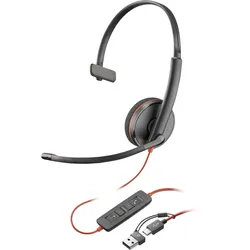 Poly Blackwire C3210 Mono Headset – USB-C/USB-A, kabelgebunden, On-Ear, Schwarz