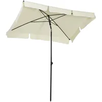 Outsunny Sonnenschirm,, Creme, Metall, 130x198 cm, Sonnen- & Sichtschutz,