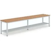 Ceha Garderoben-Sitzbank 150 cm mit Holzleisten und Schuhrost
