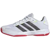 adidas Stabil Indoor Shoes, Cloud White/Aurora Met. / Semi Lucid Red, 4.5 UK