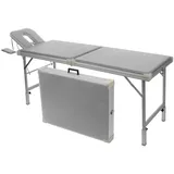 Alu-Kofferliege Robusta ST, inkl. Kopfteil + Armablage, 170/210x65x70-82 cm, Grau