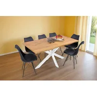 Möbelliebling Esstisch Baumkante Holz-Optik Wildeiche 160 x 85 Spider-Gestell