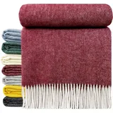 STTS Wolldecke "TIROL A" 100 % Wolle, 140 x 200 cm in versch. Farben, STTS rot