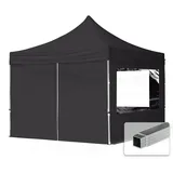 TOOLPORT Faltpavillon Economy 3 x 3 m inkl. 4 Seitenteile schwarz 59016